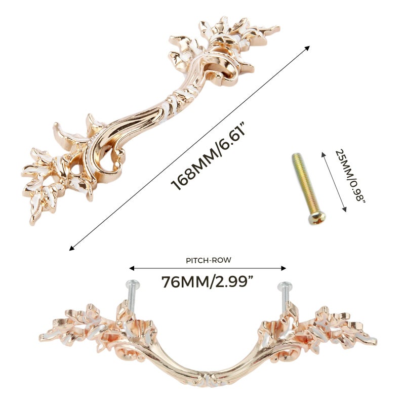 Mgoodoo 5Pcs Gold European Style Vintage Handles Pulls for Cabinet Door Dresser Cupboard Closet Drawer Furniture - Image 2